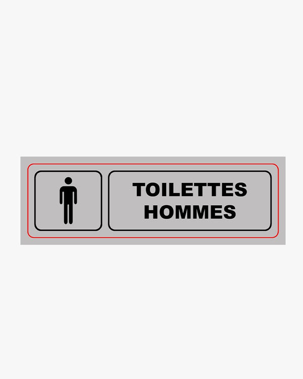Panneau adhésif toilettes hommes - pvc gris