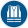 Sticker signalisation de sol "gilet obligatoire" ø 43 cm