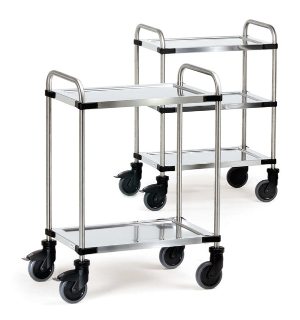 Chariot inox 2 plateaux - Dimensions 630 x 400 mm