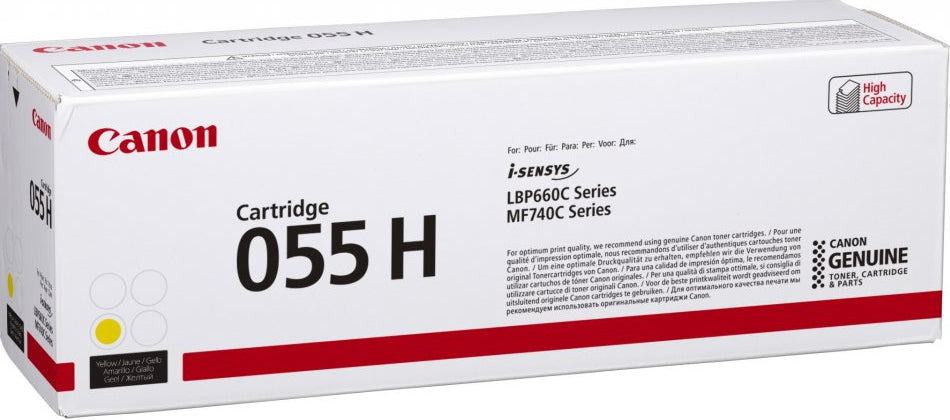 Cartouche Toner Canon 055h jaune - rendement élevé 5900 pages