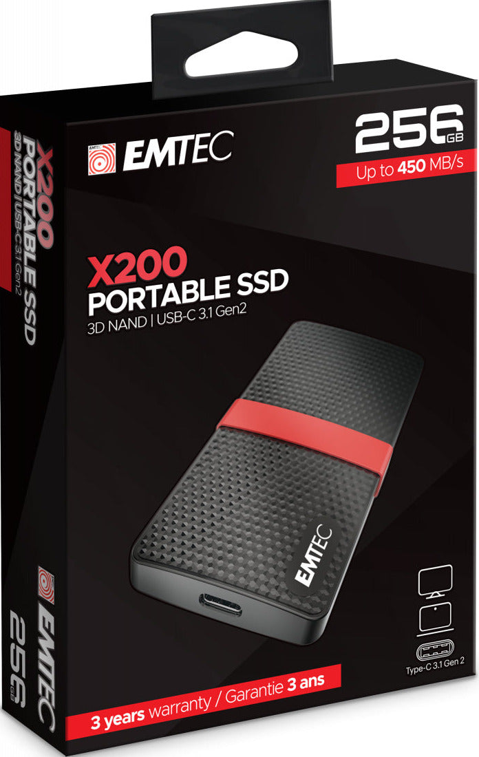 Ssd portable 256 go - transferts rapides usb-c