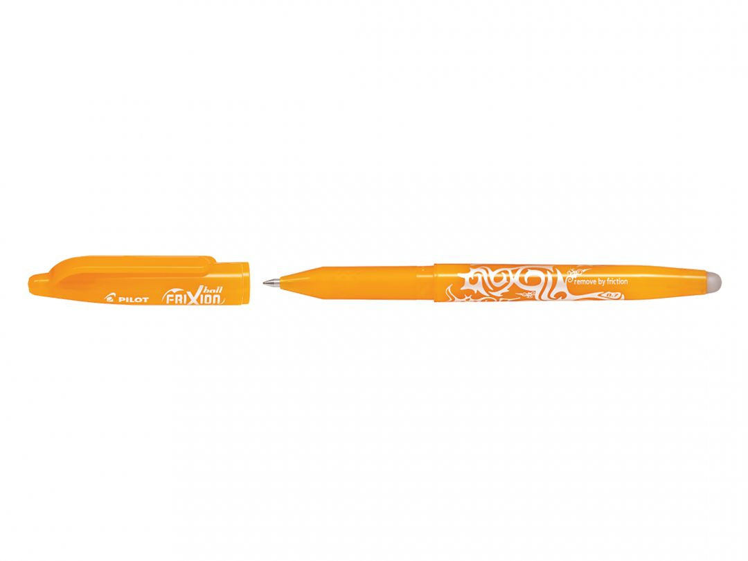 stylo roller frixion effaçable orange abricot - écriture précise