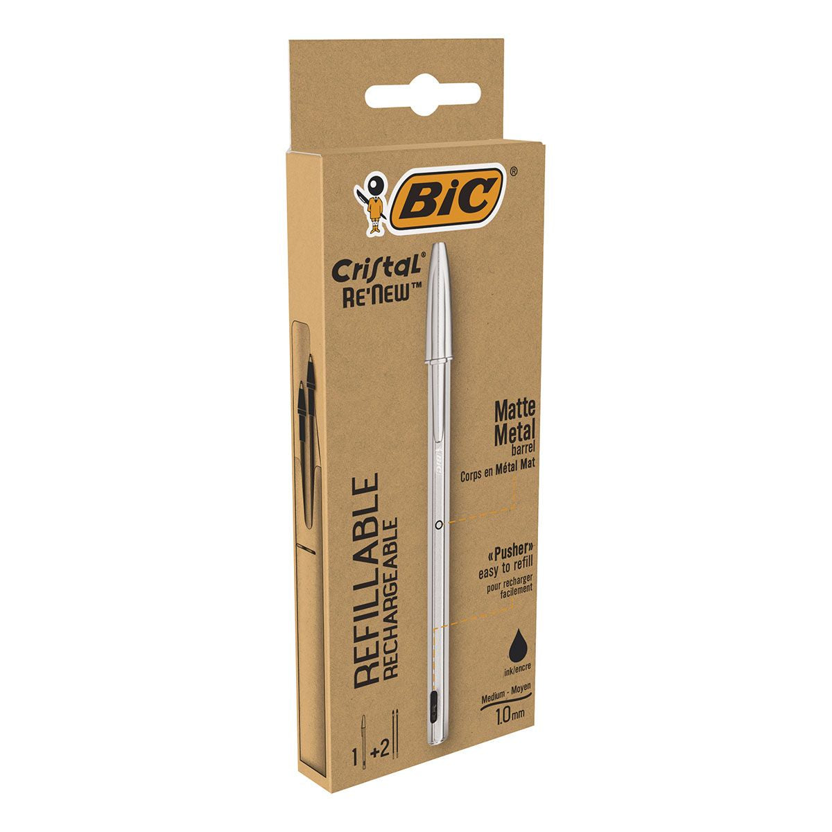 Stylo à bille rechargeable - pointe moyenne 1,0 mm