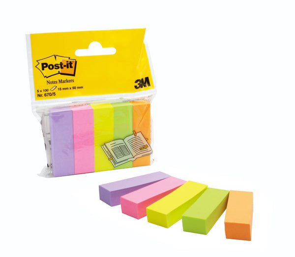 Notes markers post-it 5 neon15x50