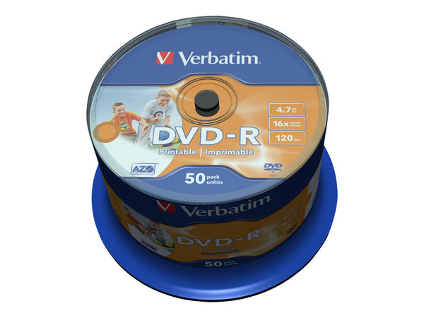 DVD-R 4.7GB Imprimable - Vitesse 16x, Spindle 50