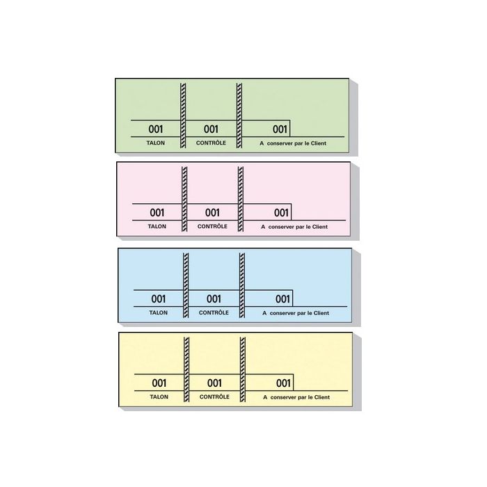 Carnet de tickets 3 volets - 100 feuillets numérotés