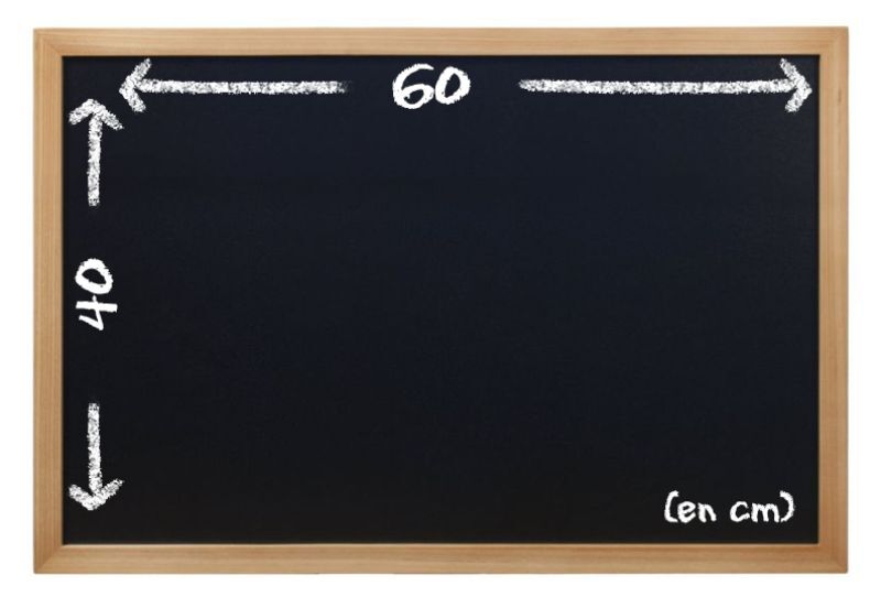 Tableau noir 60x40 - cadre bois effaçable à sec