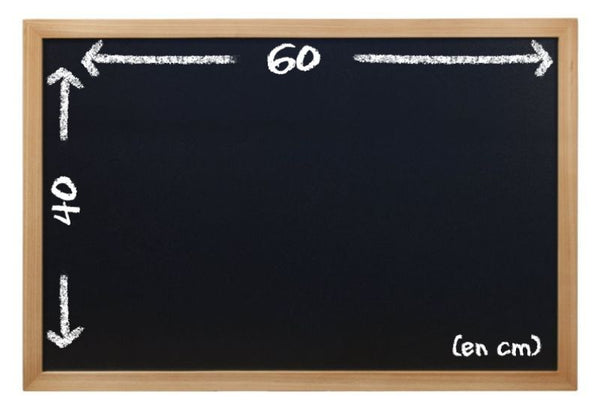 Tableau noir 60x40 - cadre bois effaçable à sec
