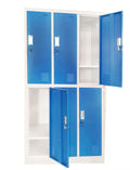 Vestiaire triple 6 cases - métal robuste et sécurisé
