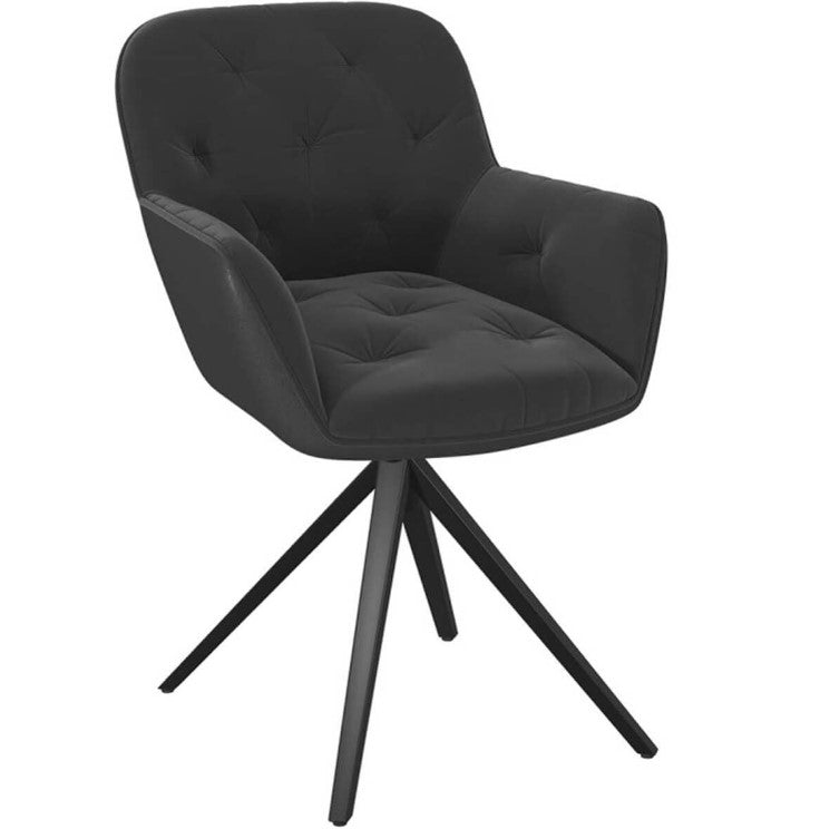 Chaise Pivotante de Salon Cordoba - Tissu Anthracite