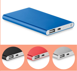Batterie powerbank 4000mah - bleu -marquage sur demande