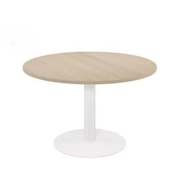 Table Ronde Extérieure - Acacia 100 cm Pieds Blancs