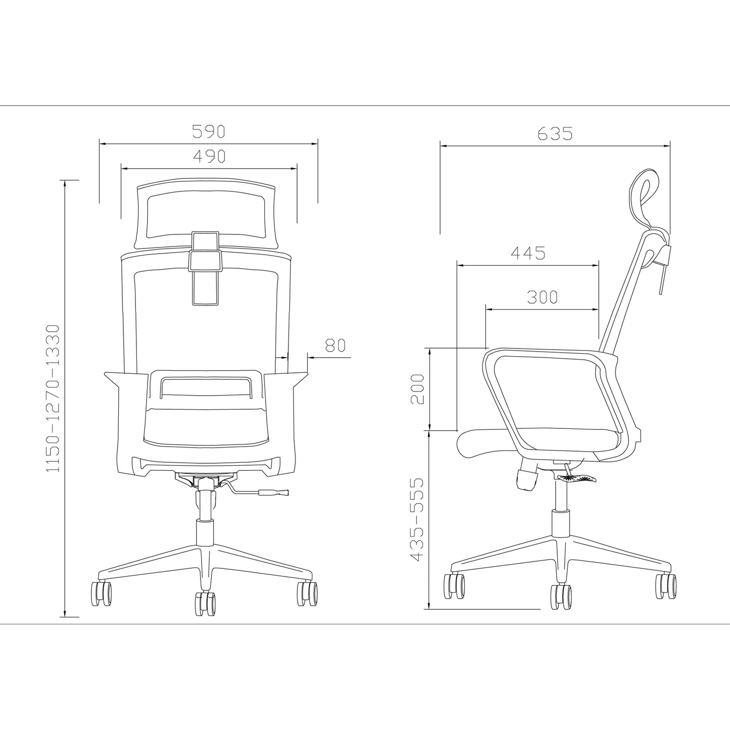 Siege De Bureau Smart Avec Tetiere Noir /Noir