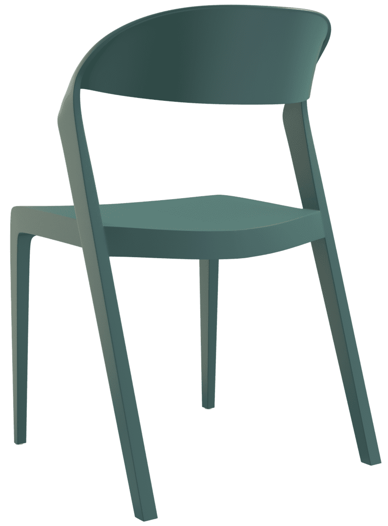 Chaise d'extérieur empilable - polypropylène bleu