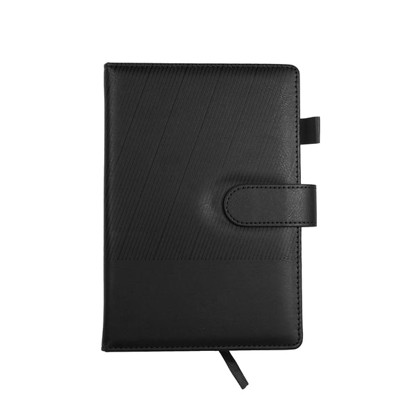 Carnet A5 - couverture ecoleather noire, 100 pages