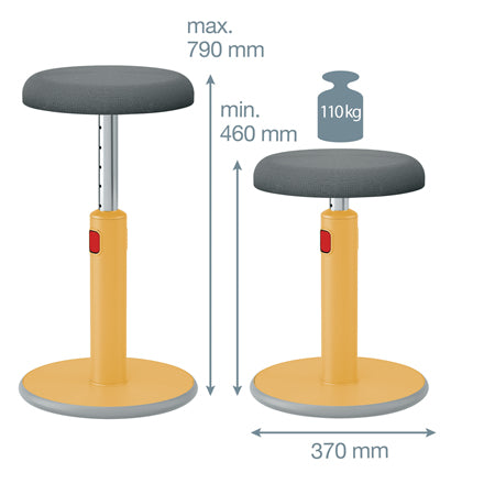 Tabouret assis debout leitz jaune