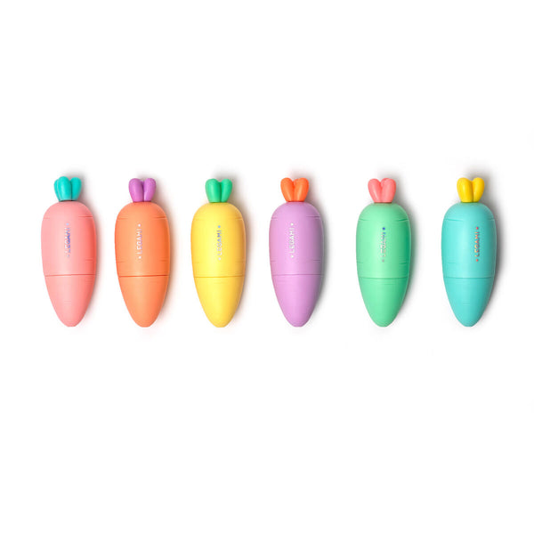 Set de 6 Mini Surligneurs Carrate Team - Couleurs Pastel - Séchage Rapide