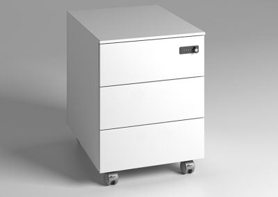 Caisson de bureau métal 3 tiroirs pro -gris argent