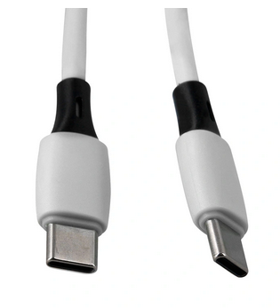 Câble USB-C vers USB-C Q-Connect 3 m blanc charge rapide et données