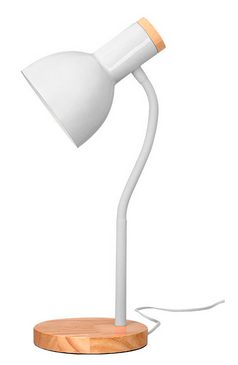 Lampe de bureau Orion bois métal blanc