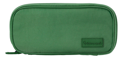 Trousse funky 3 fermetures eclair verte blanche et bleue