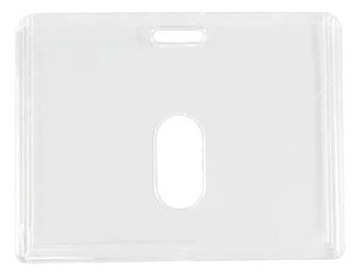 porte badge de securite acrylique rigide horizontal - 90x85mm