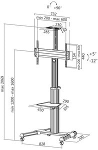 Support Écran Mobile Pivotable 37-70" - Charge 50kg