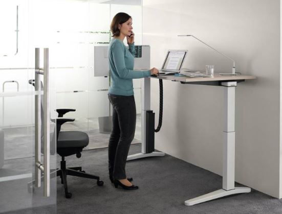 Bureau électrique 180x80 - Blanc/Cèdre - GAMME LIBERTY