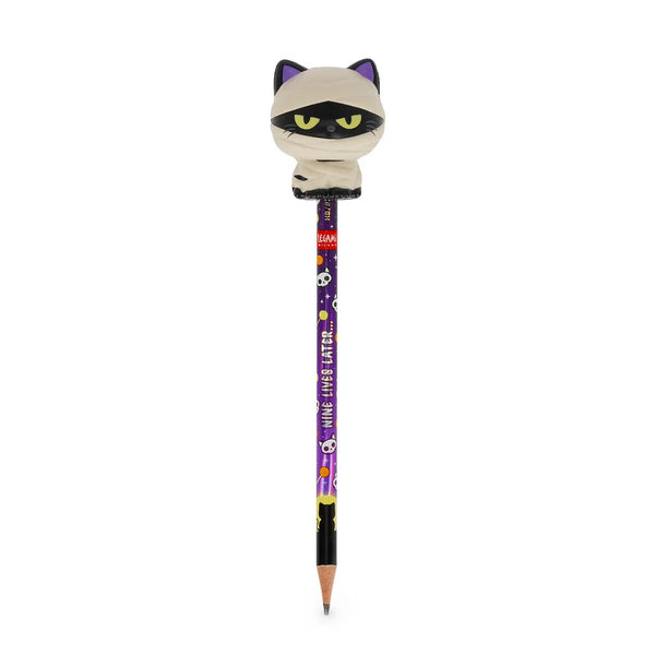 Crayon à papier Halloween avec topper squishy - Legami - Kitty Mummy - Mine HB