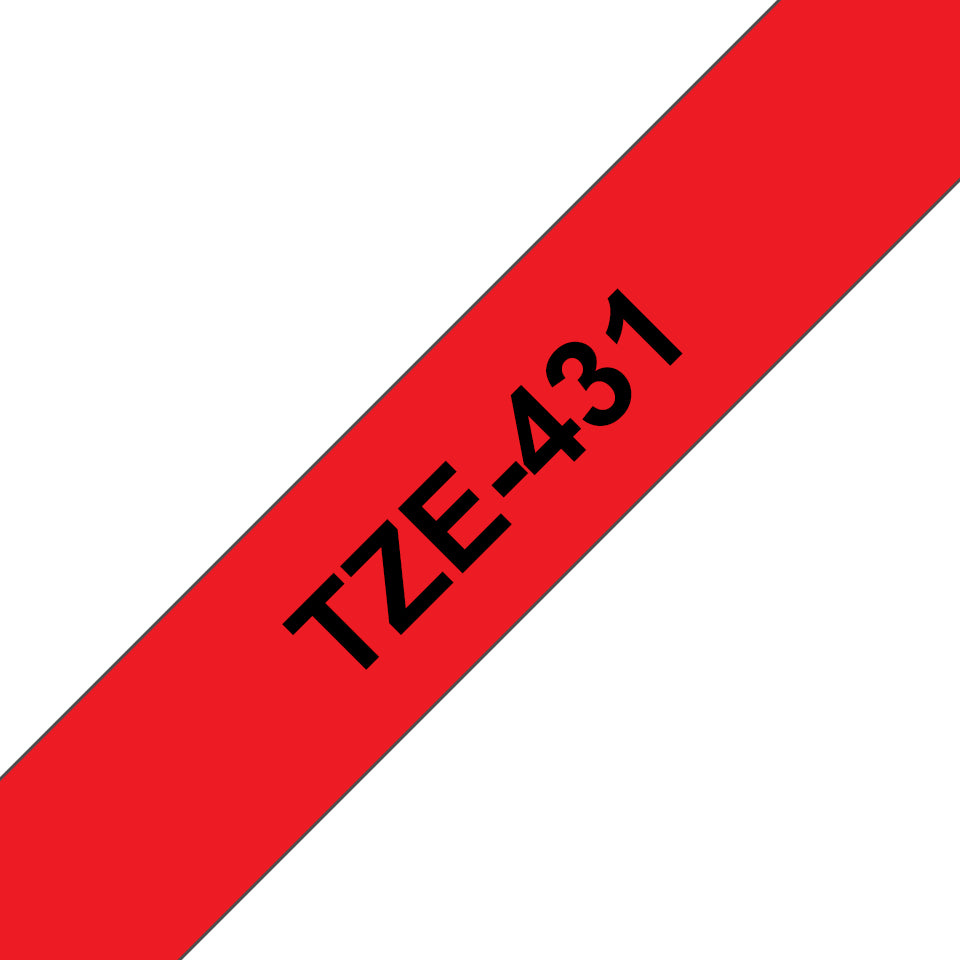 Ruban Brother 12mm TZE431 - noir/rouge