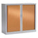ARMOIRE BASSE METAL L120xH105 - STRUCTURE GRISE RIDEAUX BOIS