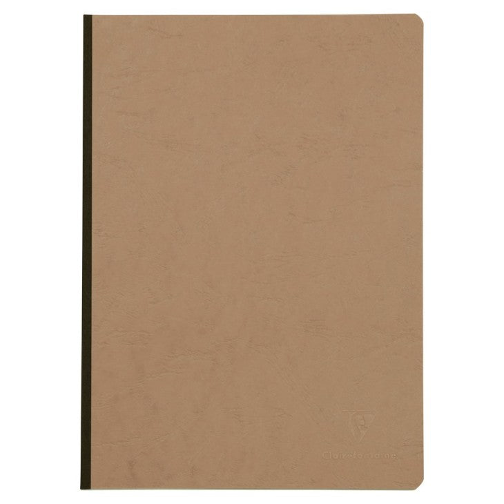 Cahier broche 192 pages a4 couverture façon cuir lisse brun tabac