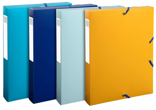 Boite classement polypro bee blue dos 40mm -assorti