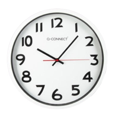 Horloge plastique 34cm blanc chrome