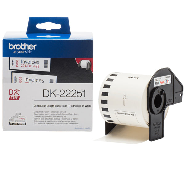 Ruban brother ql dk22251 noir / rouge
