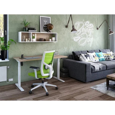 Bureau électrique réglable en hauteur - chêne ambre, 1200x700 mm
