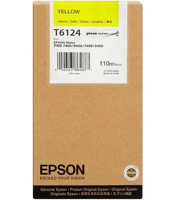 Cartouche d'encre Epson T6124 Jaune 220 ml Ultrachrome K3