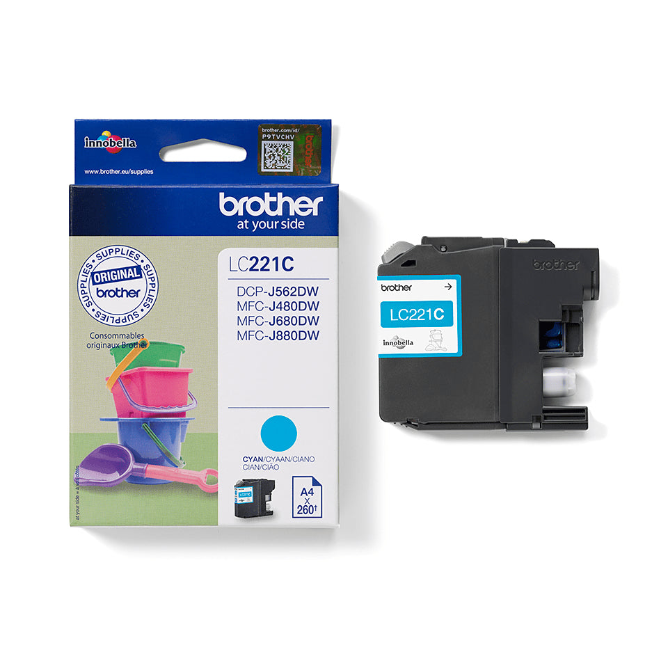 Cartouche d'encre Brother cyan LC221 - 260 pages