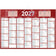 Calendrier 2x7mois 32x42 rouge