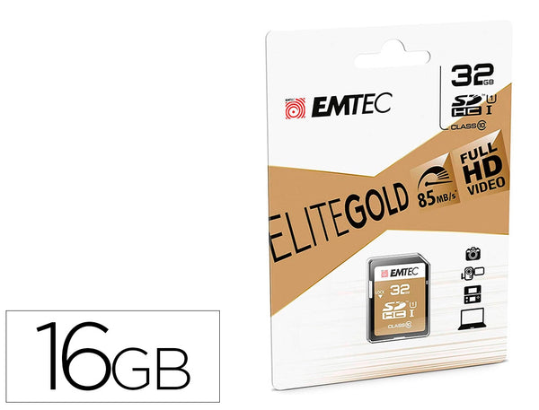 Carte mémoire micro sdhc 32gb - classe 10, élite gold