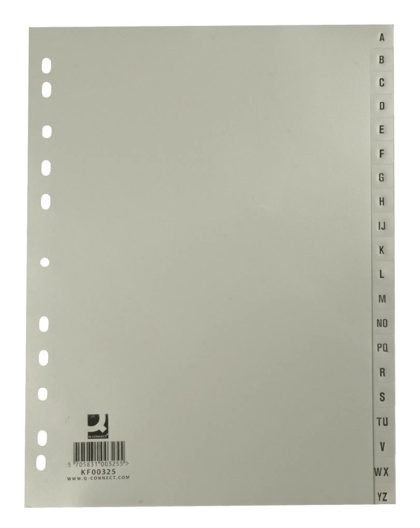 Intercalaires A4 alphabétique 20 positions polypro gris