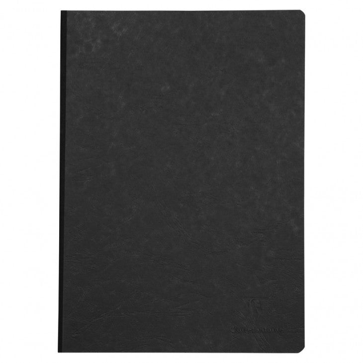 Cahier broche 192 pages a4 couverture façon cuir lisse noir