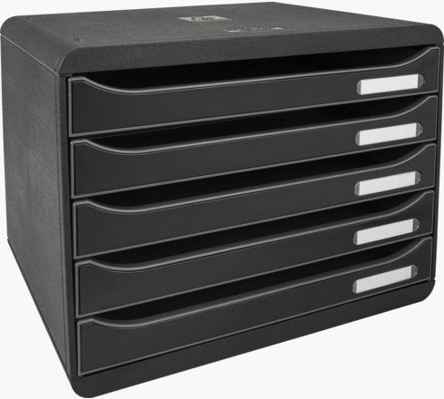 Module de classement big box en largeur 5 tiroirs -noir