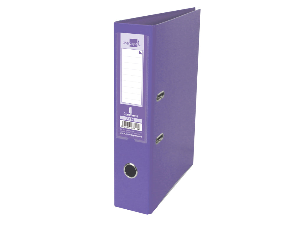 Classeur liderpapel a4 dos 75 mm lilas