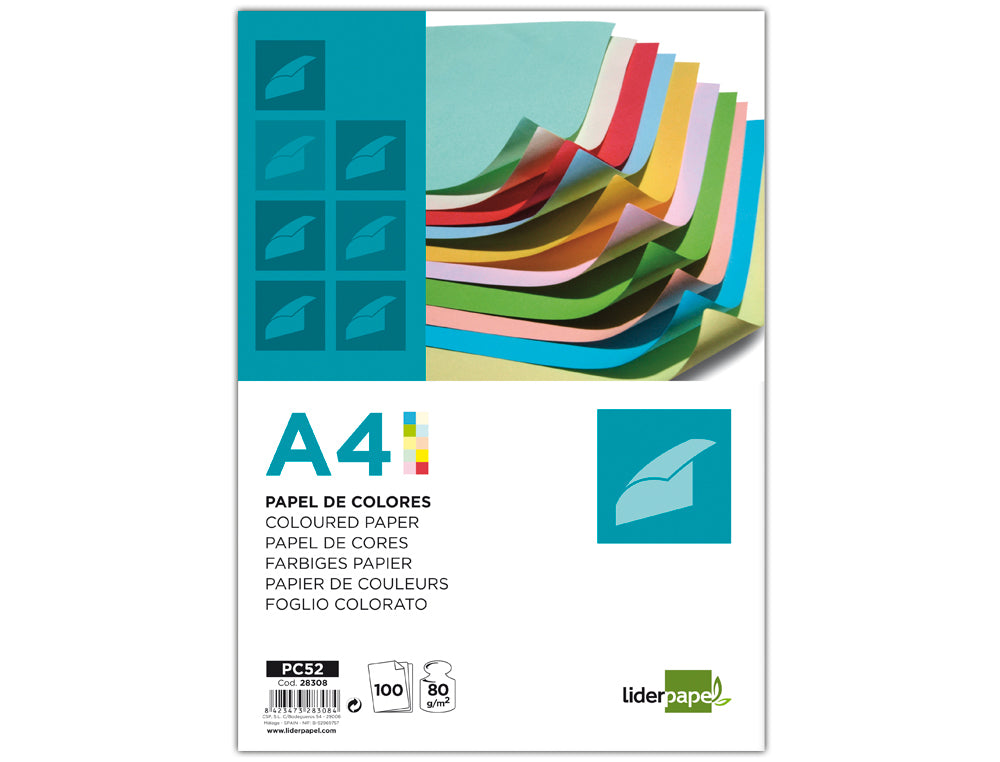 Papier A4 Multicolore 80g - 100 Feuilles Vives