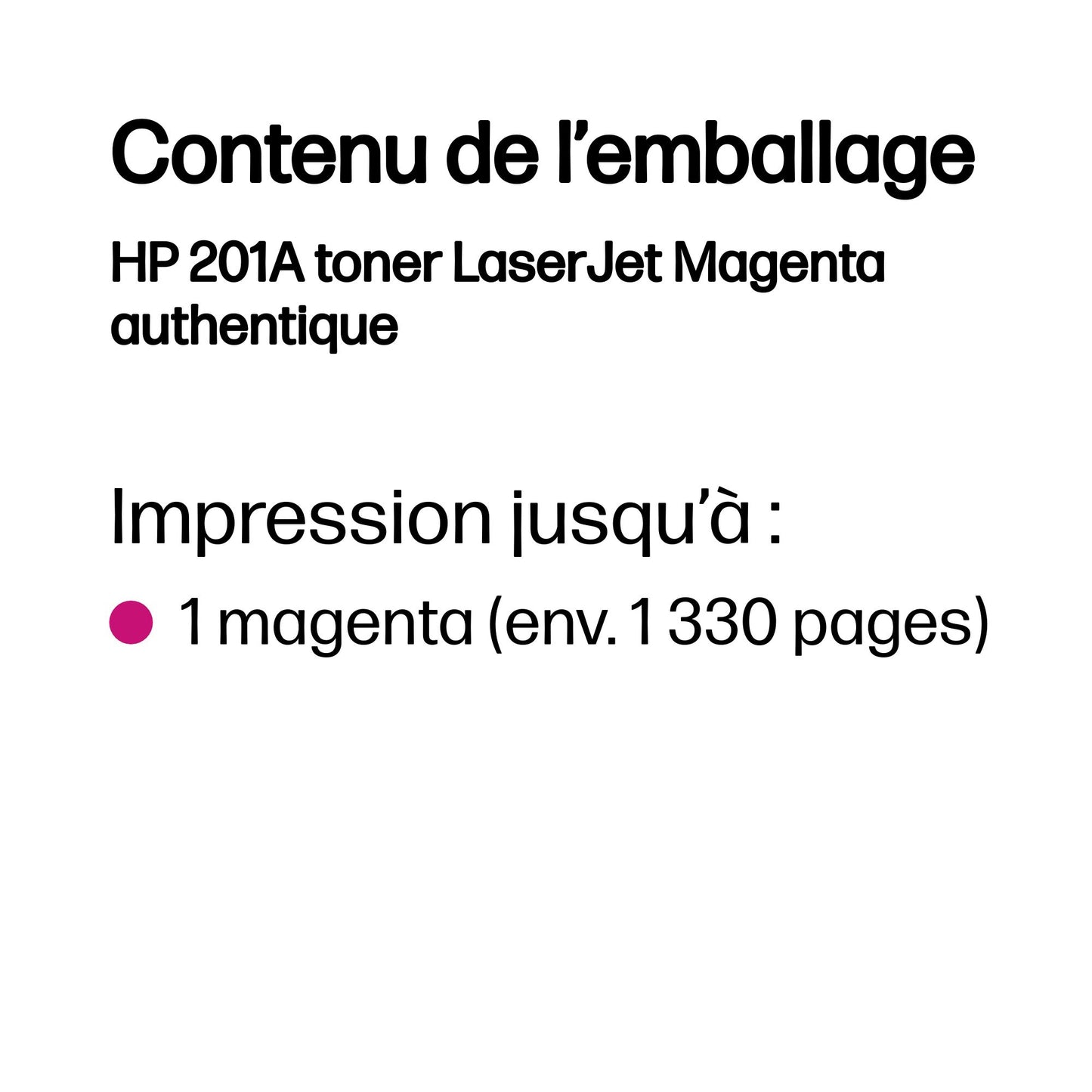 Cartouche toner HP laser 201a magenta - 1330 pages