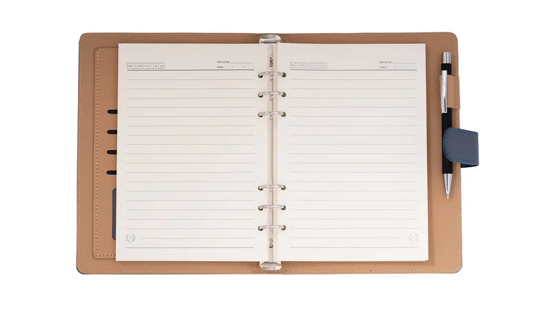 Organiseur de bureau simili cuir avec coffret cadeau A5 -noir
