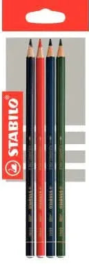 Crayon Couleur multi-surfaces stabilo all - etui de 4 couleurs assorties N/R/B/V