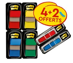 Index post-it std couleur lot promotionnel 4+2 offerts