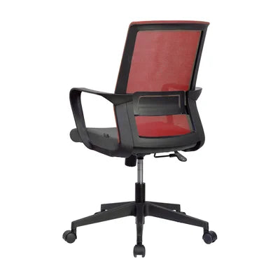 Siège de bureau avec accoudoirs - confort et ajustabilité-noir/rouge